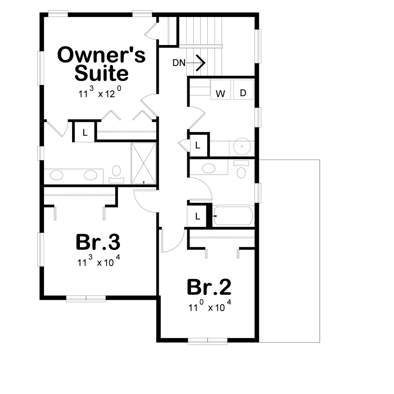 Modern House Plan - Platinum Woods II 70700 - 2nd Floor Plan