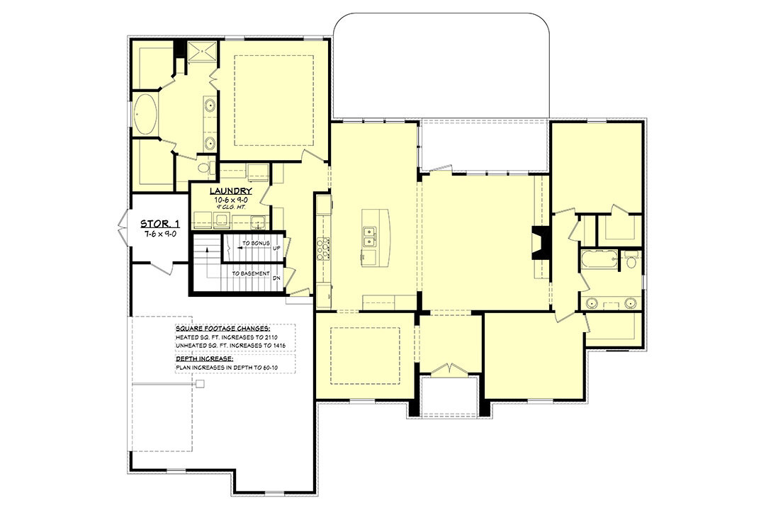 Southern House Plan - Chalmette Court 46035 - Basement Floor Plan