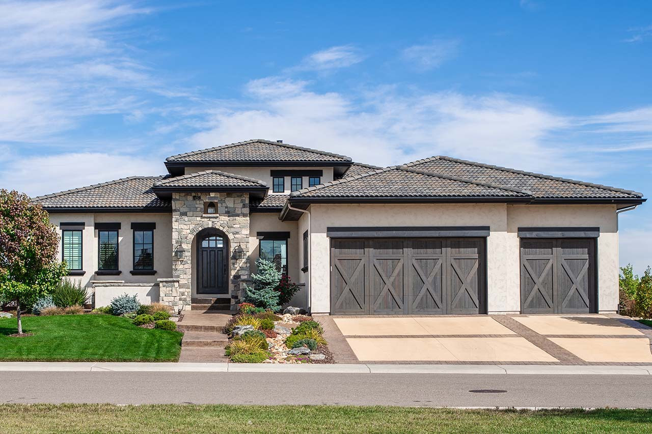 front view of tuscan style residence