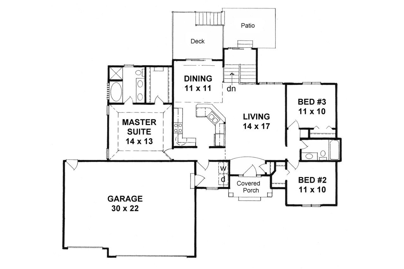 Ranch House Plan - 10078 - 1st Floor Plan