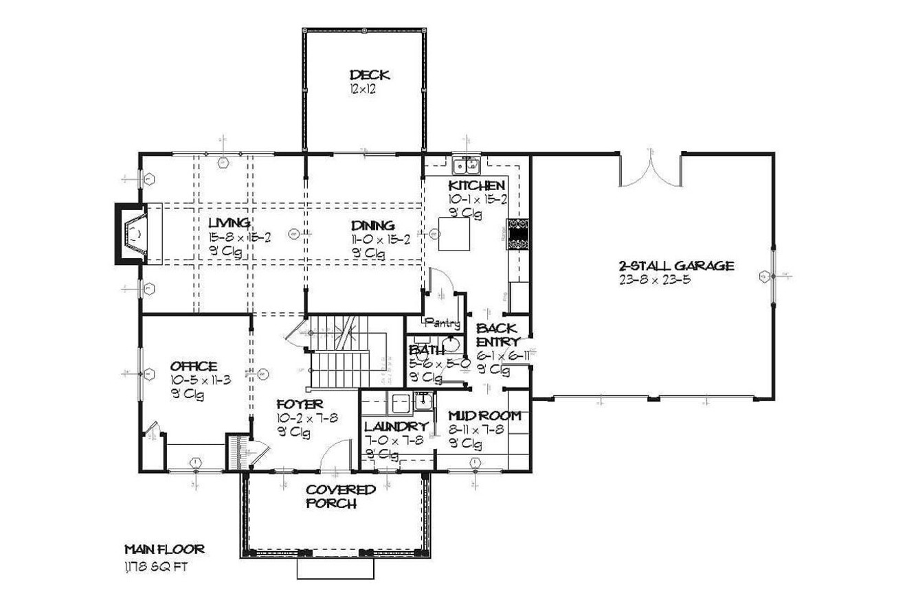 Traditional House Plan - Franklin 10233 - 1st Floor Plan