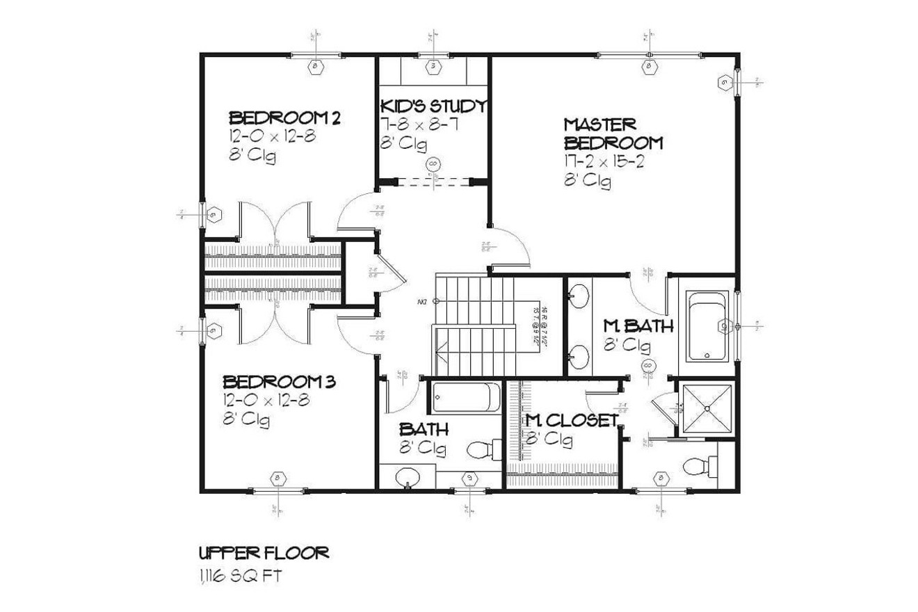 Secondary Image - Traditional House Plan - Franklin 10233 - 2nd Floor Plan