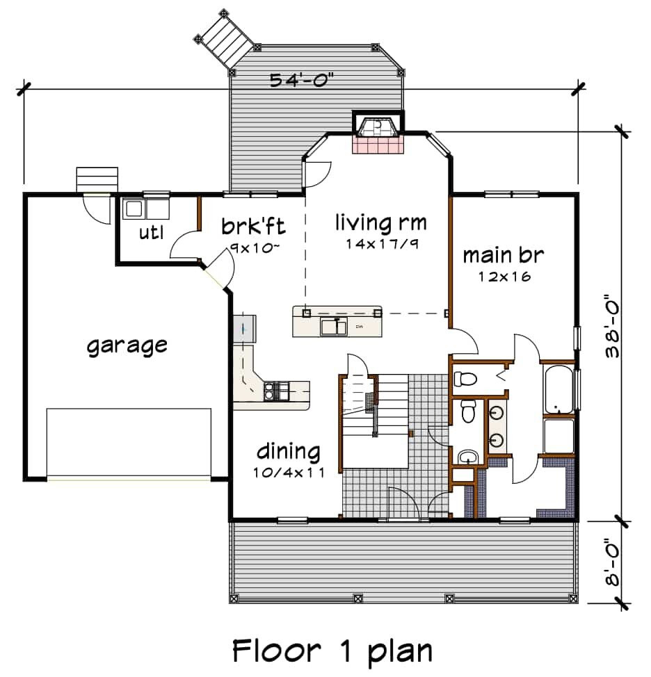 Country House Plan - 10259 - 1st Floor Plan