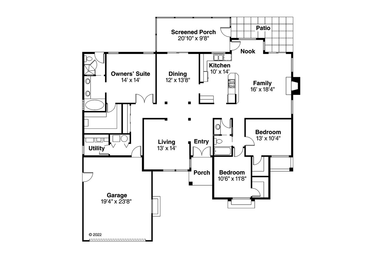 Mediterranean House Plan - Plainview 10297 - 1st Floor Plan