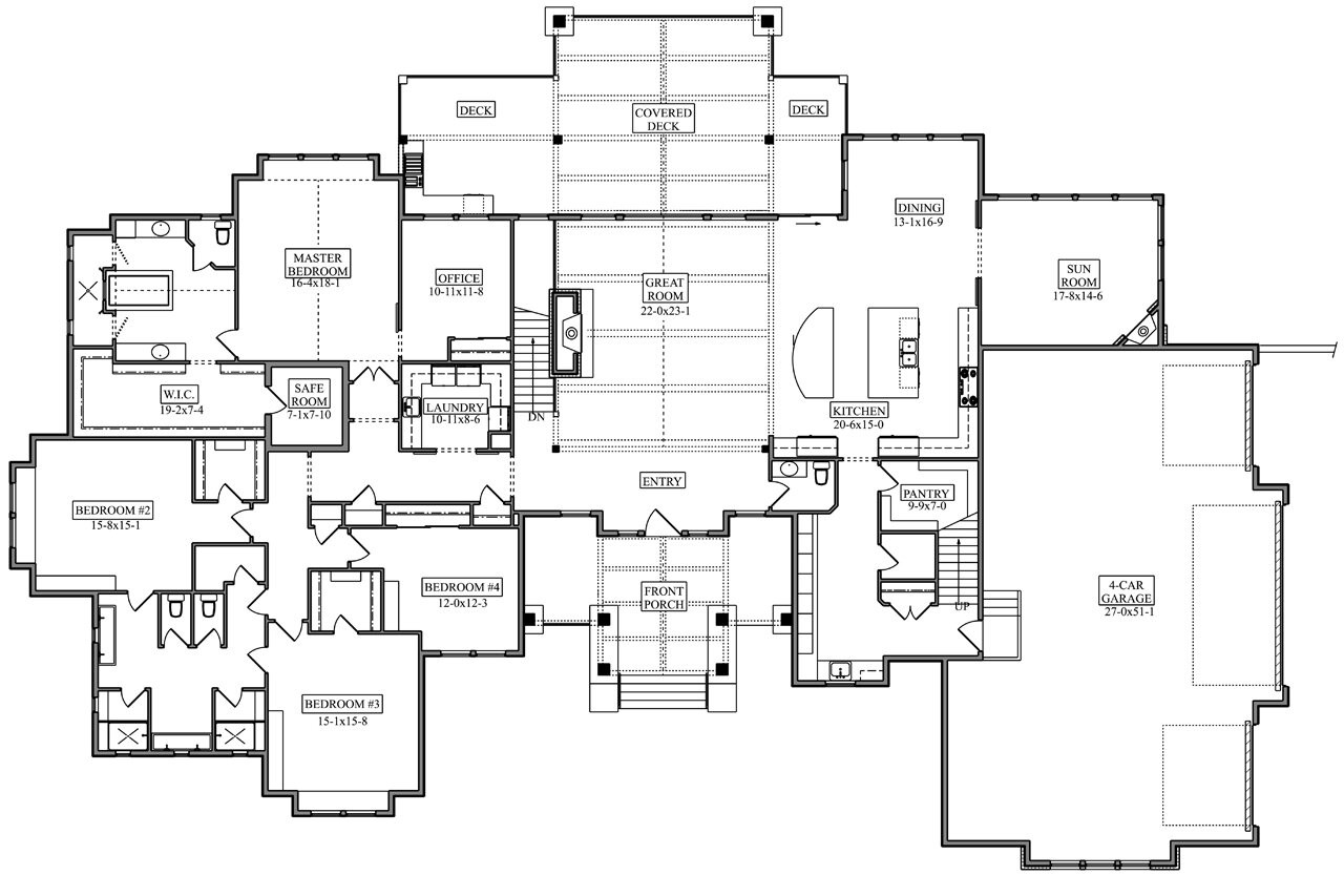 Farmhouse House Plan - Glen Oaks 10335 - 1st Floor Plan