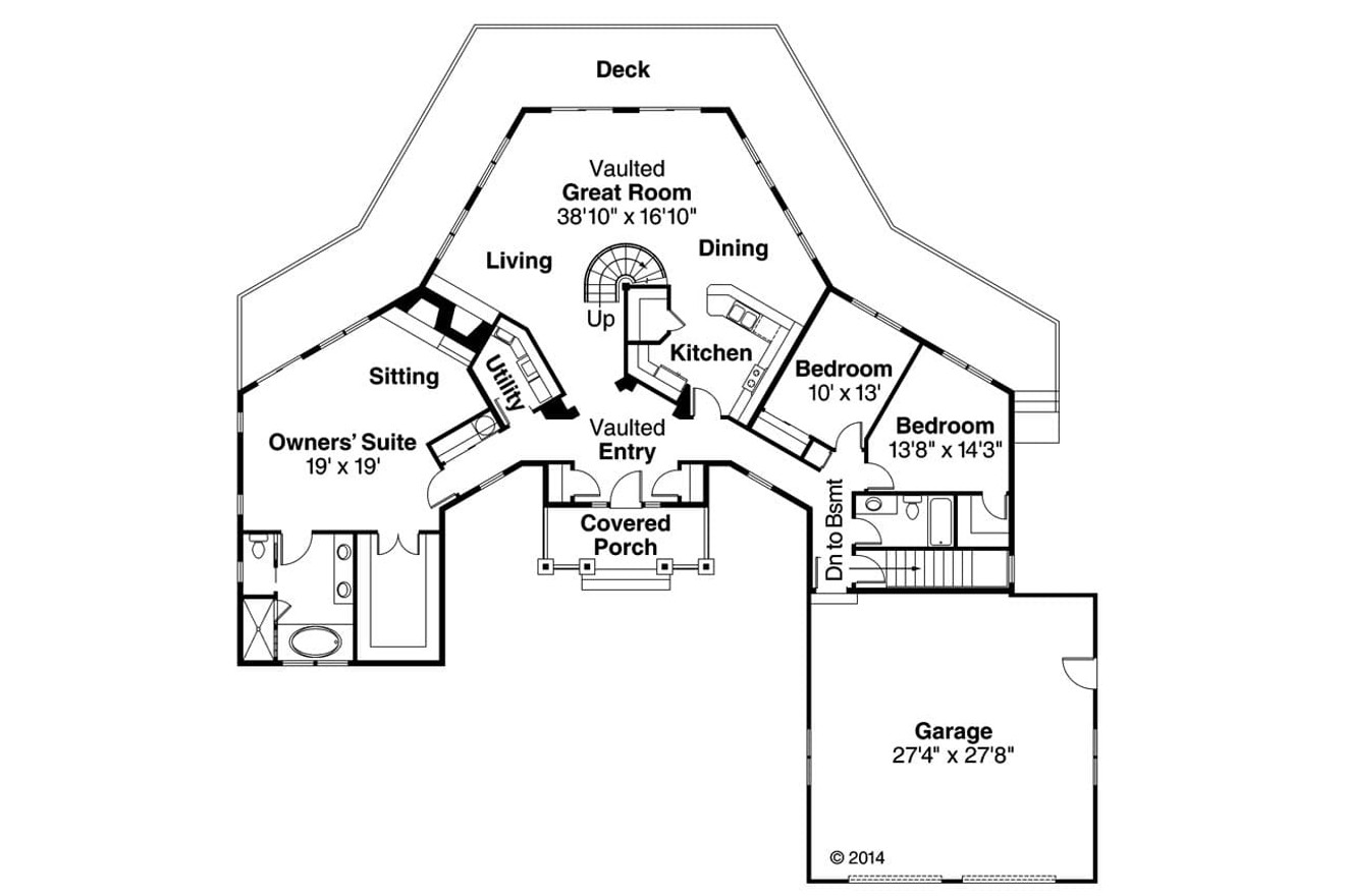 Craftsman House Plan - McCarren 10731 - 1st Floor Plan