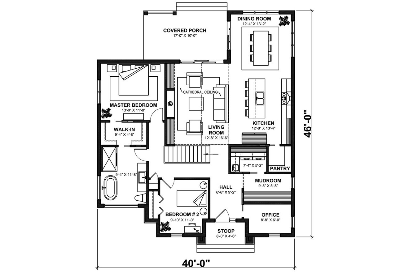 Cottage House Plan - Chardonnay 10873 - 1st Floor Plan