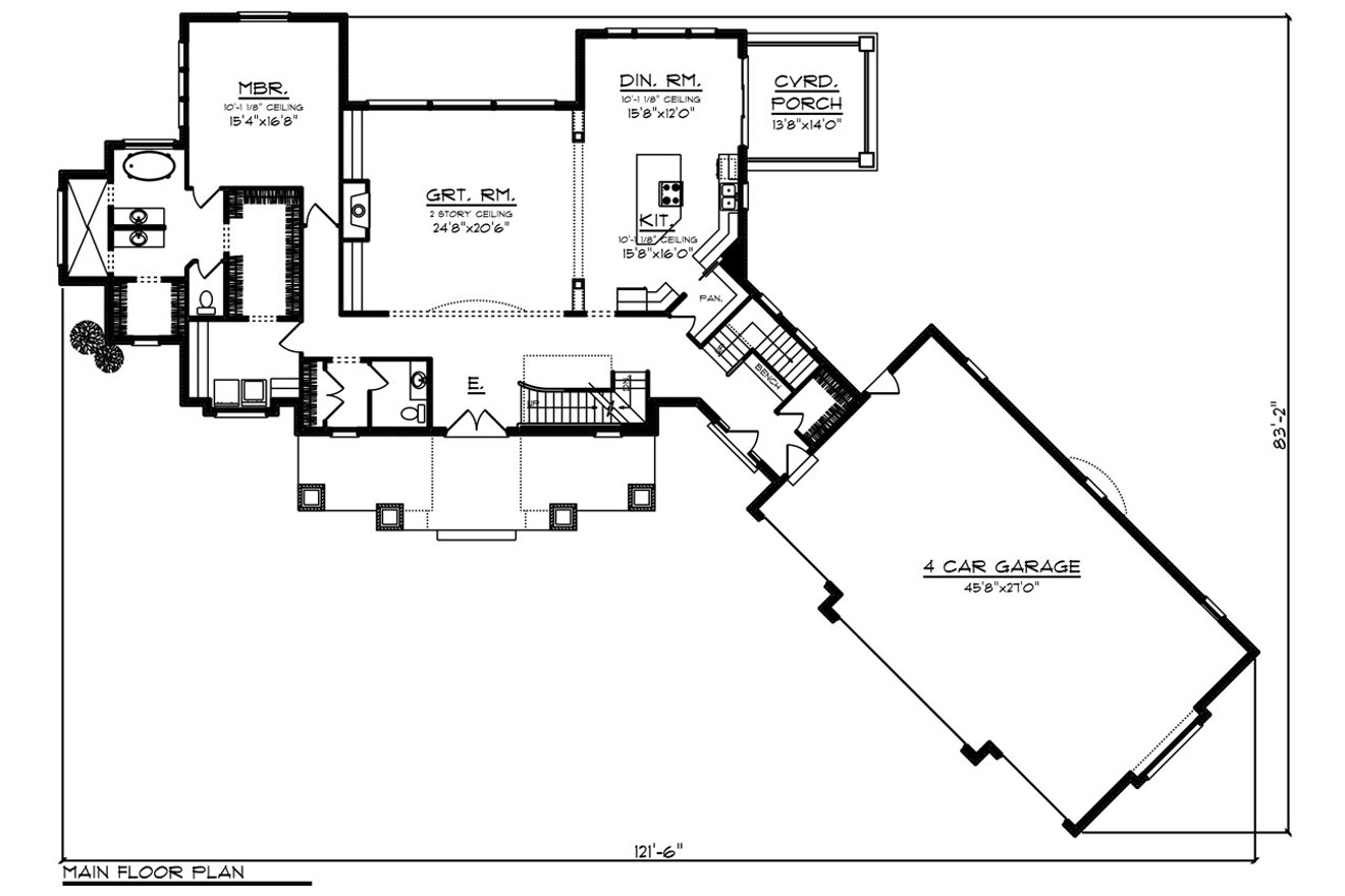 Craftsman House Plan - 10921 - 1st Floor Plan