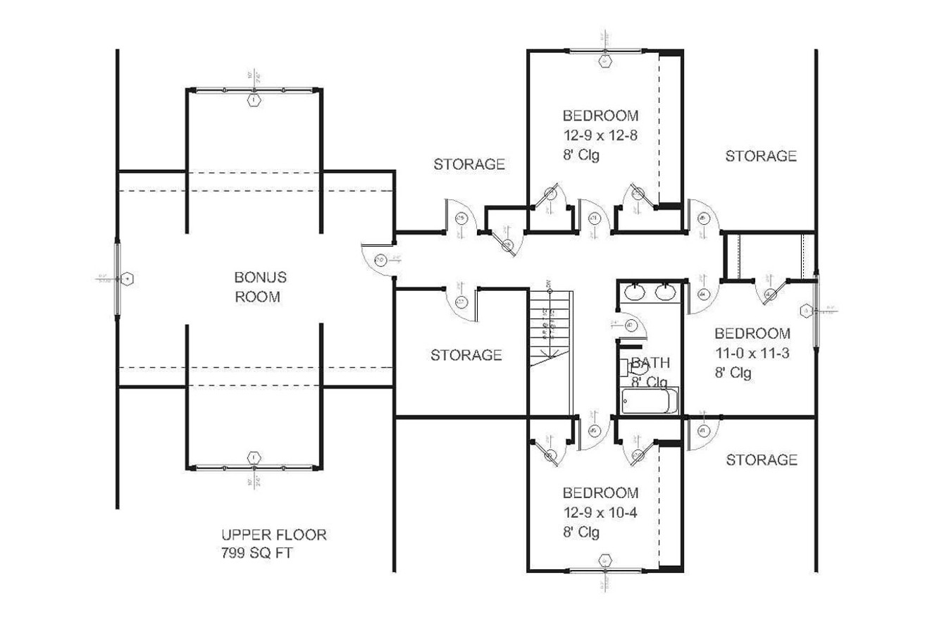 Secondary Image - Craftsman House Plan - Hollister 11225 - 2nd Floor Plan
