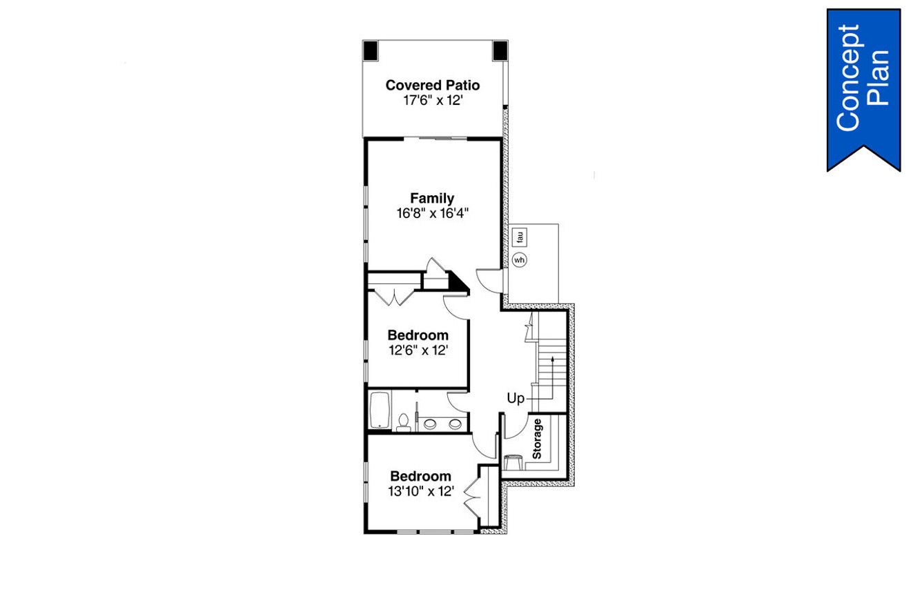 Secondary Image - Modern House Plan - Belhaven 11226 - Basement Floor Plan