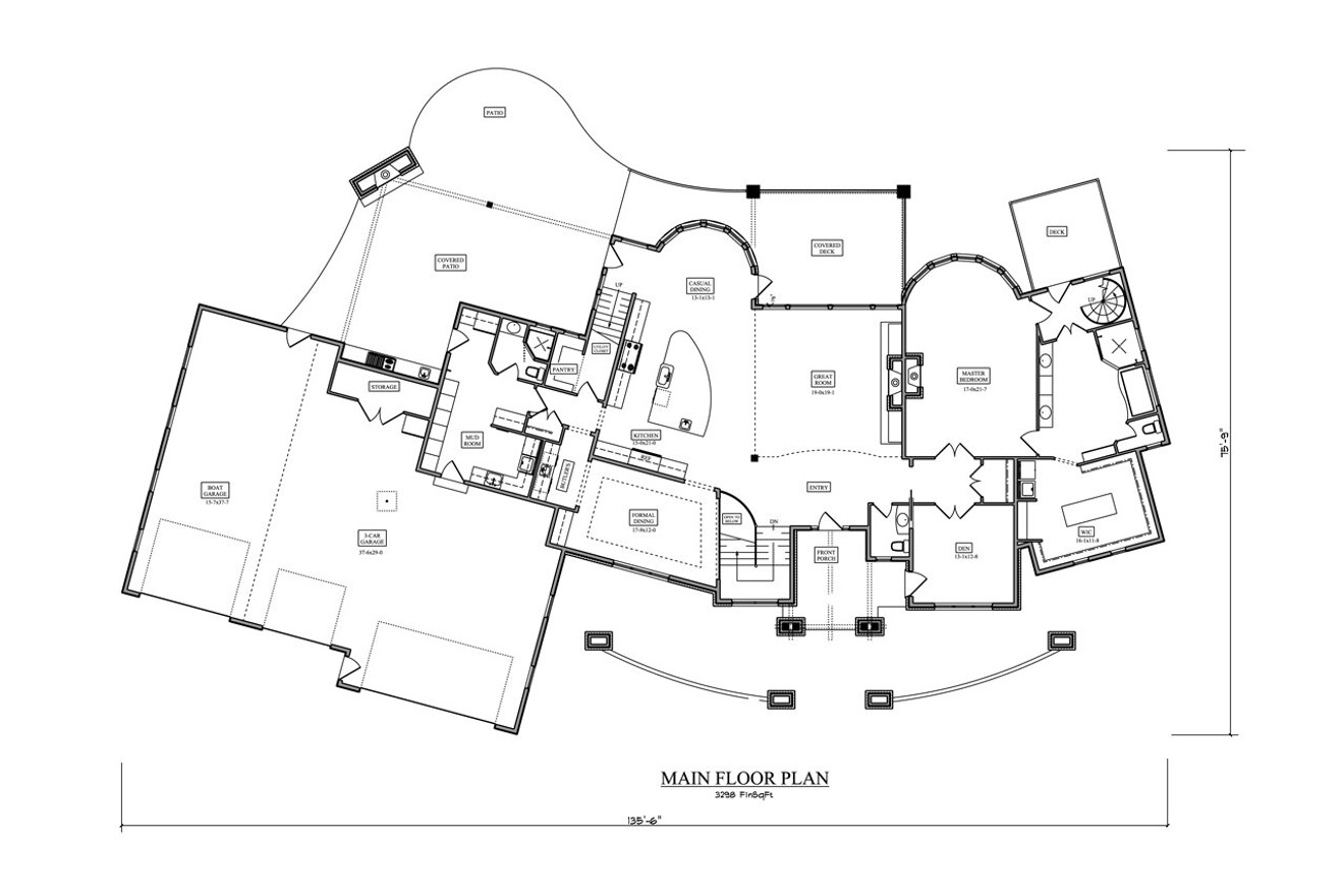 Craftsman House Plan - Vermilion Bay 11292 - 1st Floor Plan
