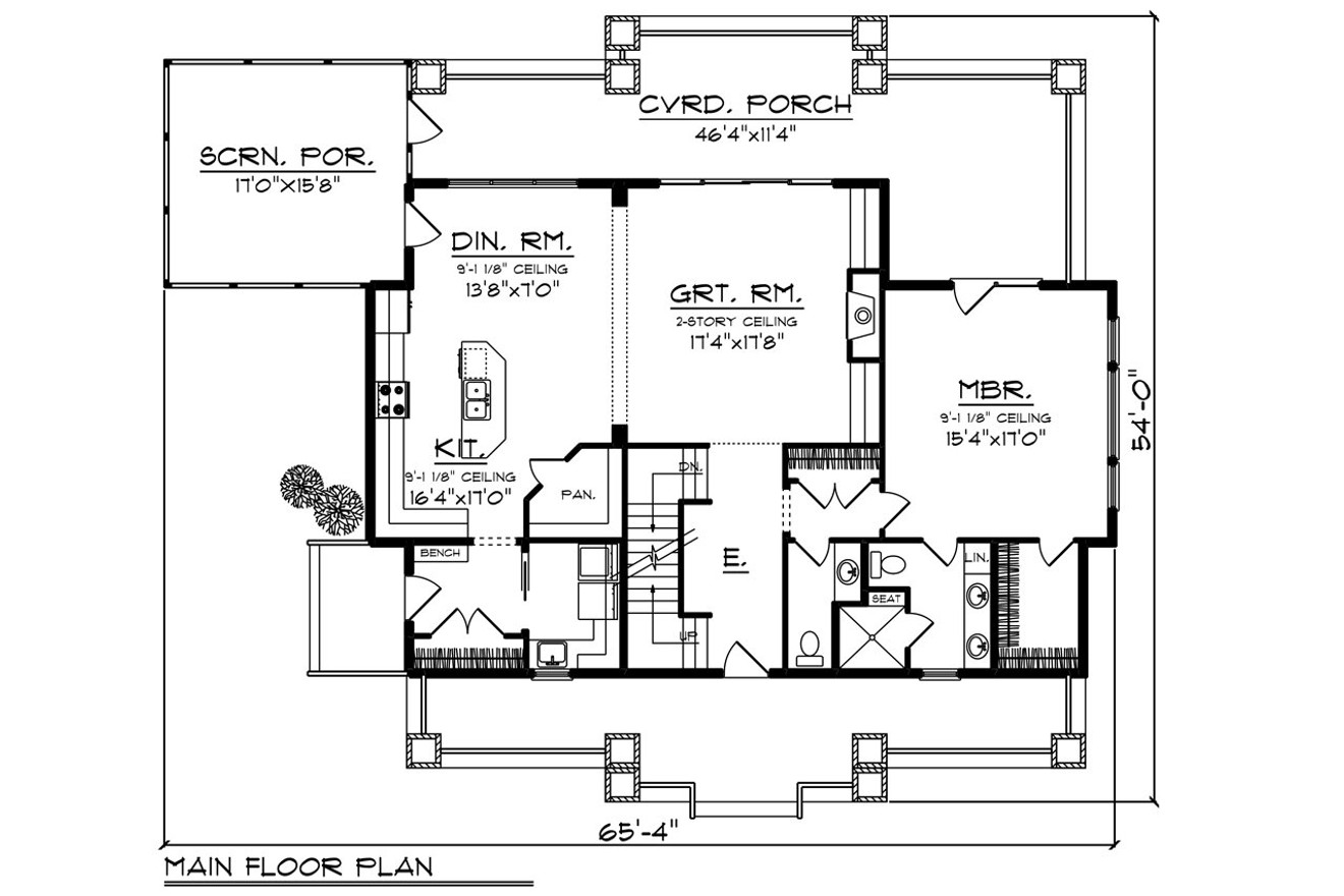 Lodge Style House Plan - 11660 - 1st Floor Plan