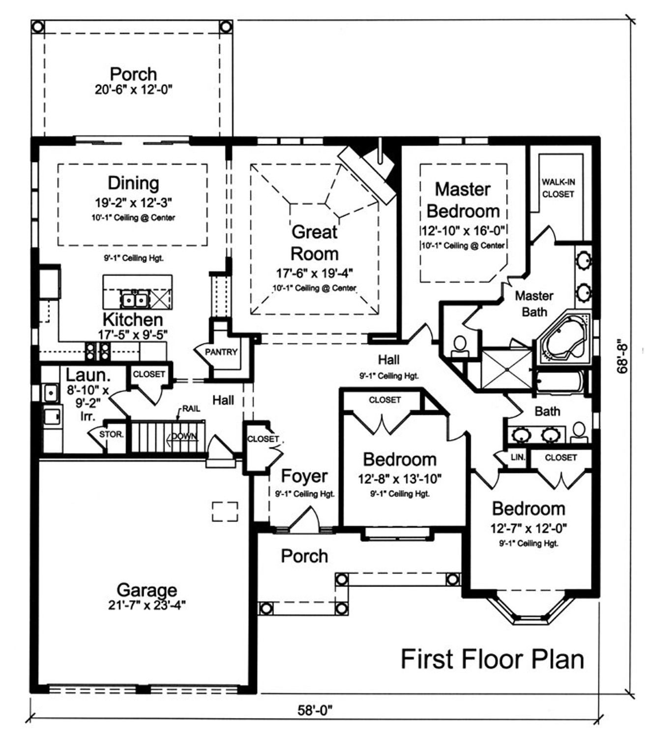 European House Plan - The Windemere 11759 - 1st Floor Plan