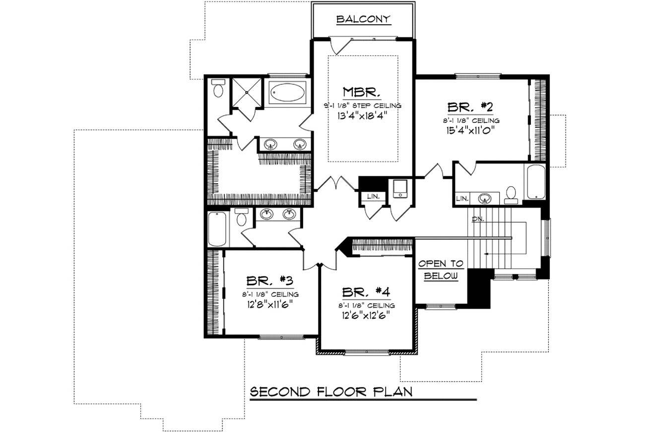 Secondary Image - Traditional House Plan - 11855 - 2nd Floor Plan