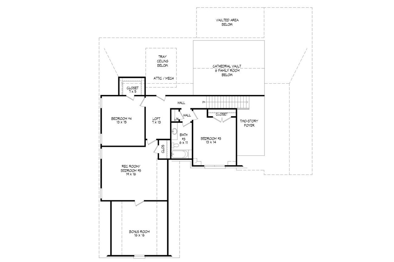 Secondary Image - Classic House Plan - Graham 11905 - 2nd Floor Plan