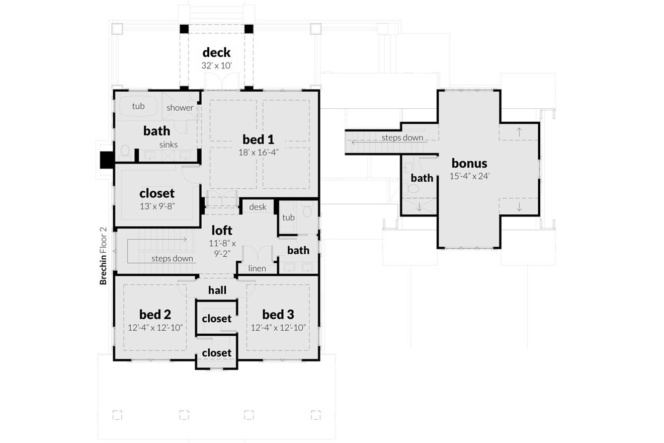 Secondary Image - Craftsman House Plan - Brechin 12072 - 2nd Floor Plan