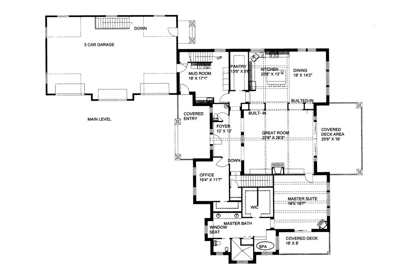 Craftsman House Plan - 12099 - 1st Floor Plan