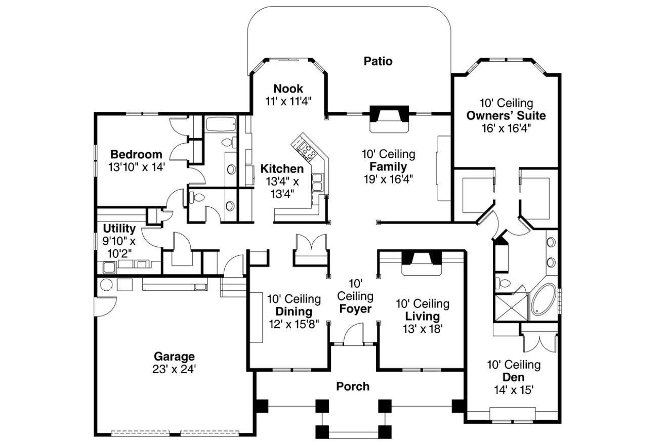 Contemporary House Plan - Stansbury 12238 - 1st Floor Plan