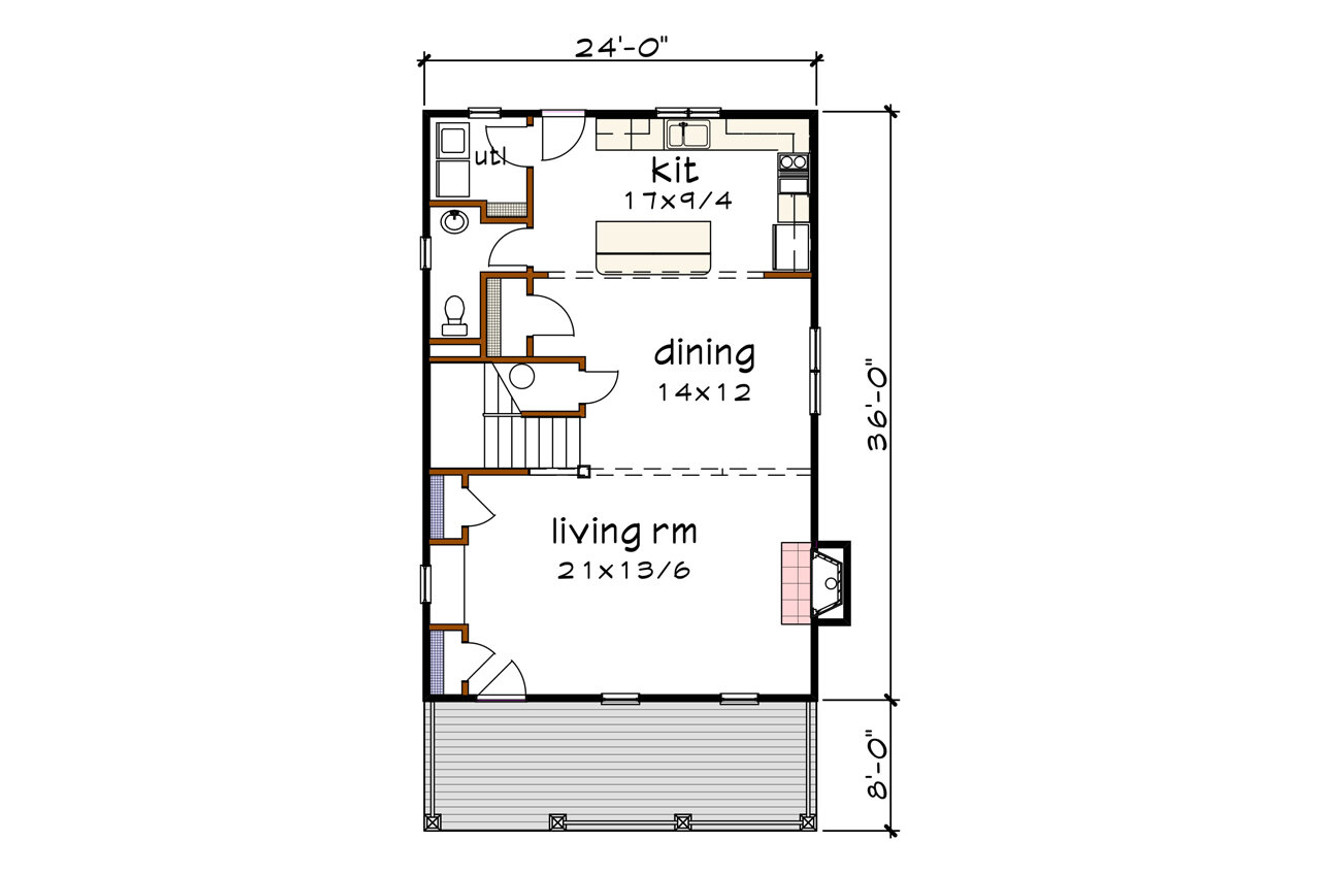 Country House Plan - 12298 - 1st Floor Plan