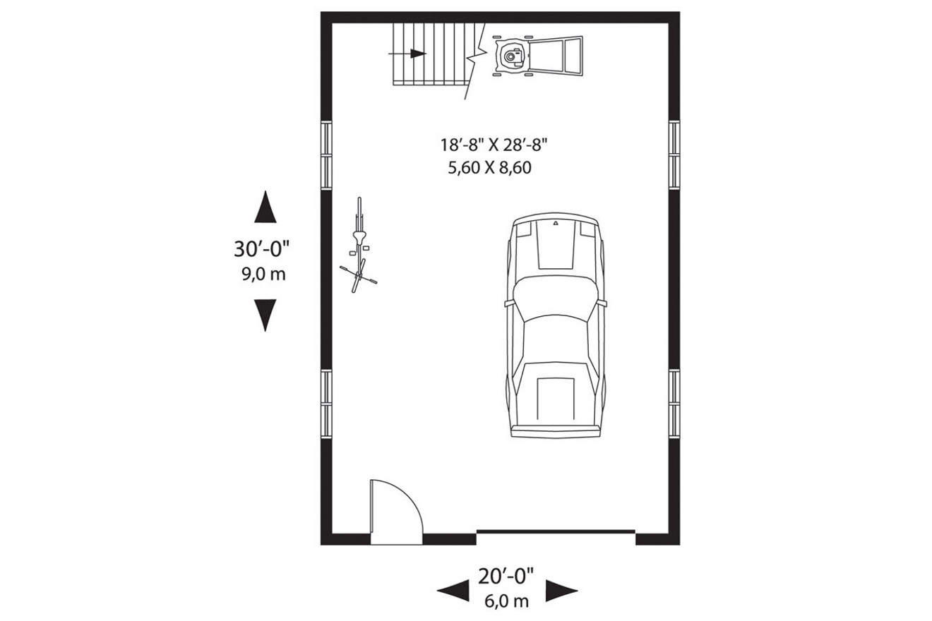 Modern House Plan - Country Works 12349 - 1st Floor Plan