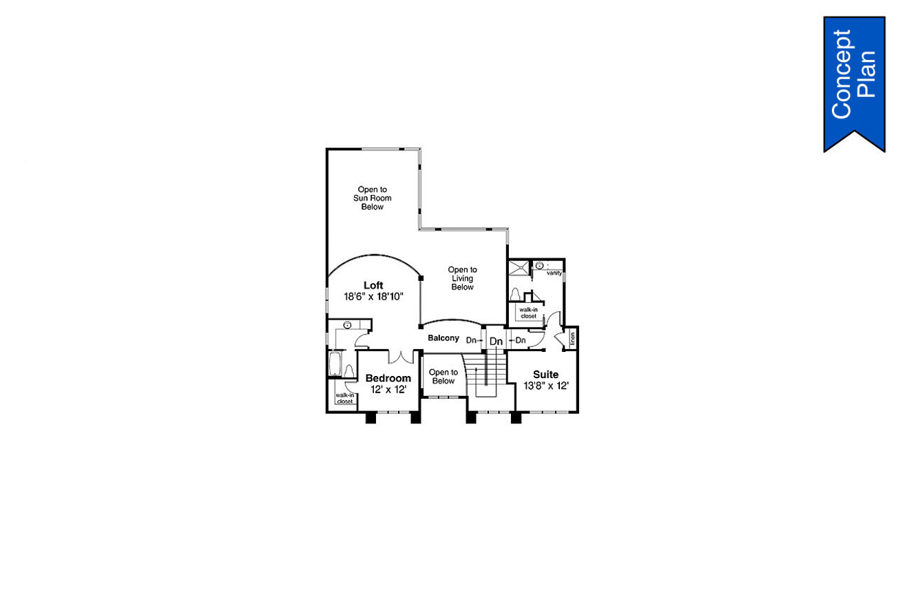 Secondary Image - Traditional House Plan - Springhill 12533 - 2nd Floor Plan