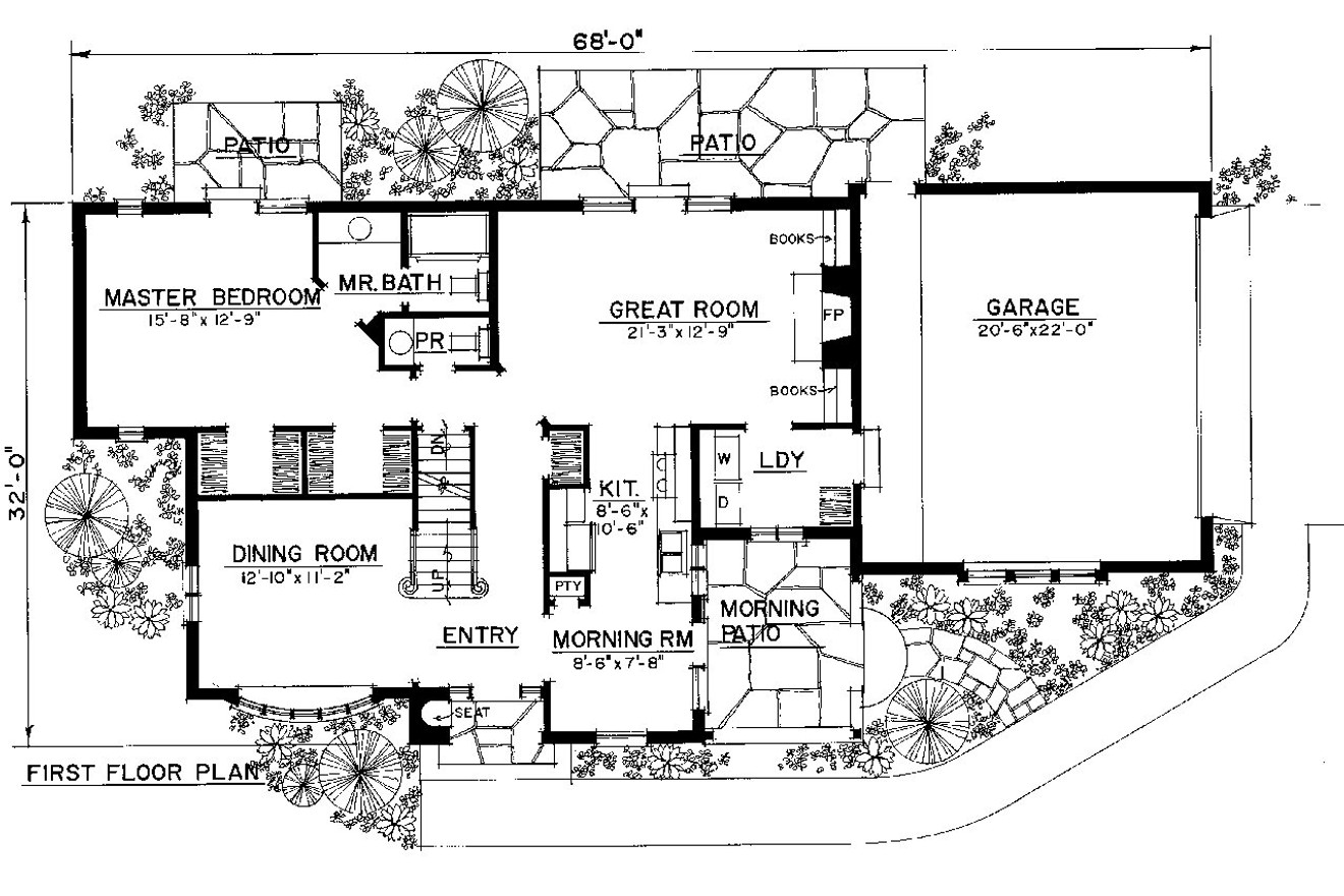European House Plan - 12575 - 1st Floor Plan