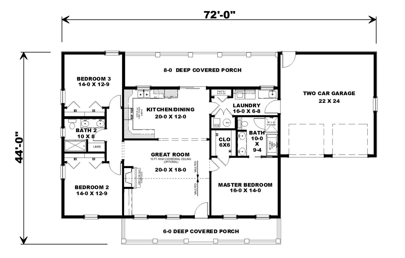 Cottage House Plan - 13261 - 1st Floor Plan