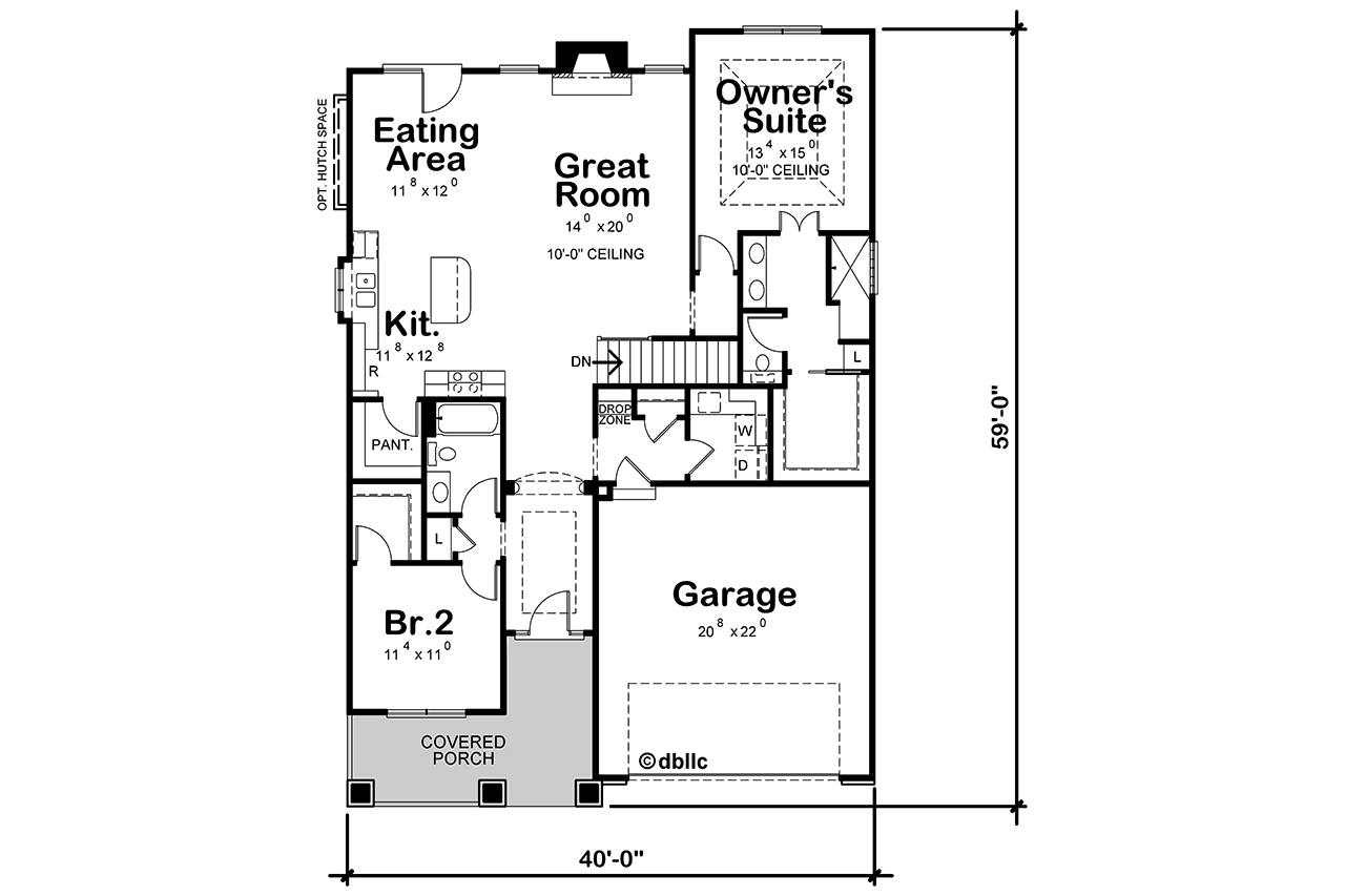 Cottage House Plan - Grenta Cottage 13763 - 1st Floor Plan