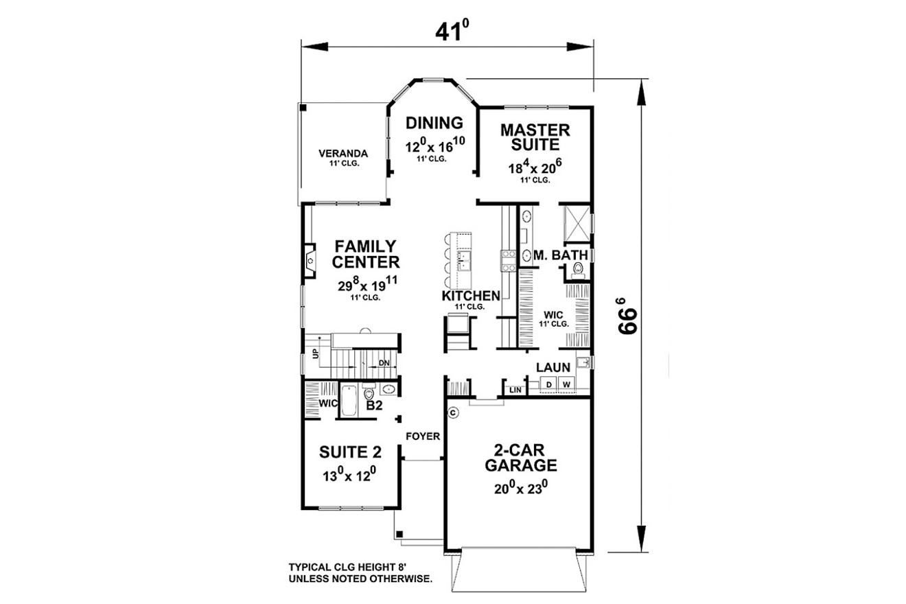 Traditional House Plan - Willow Run B 13826 - 1st Floor Plan