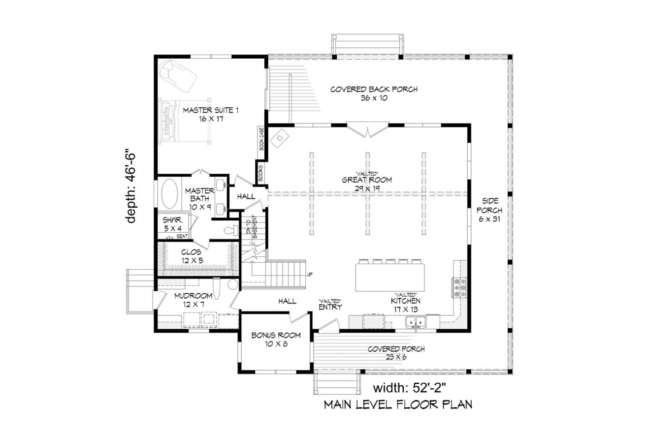 Country House Plan - Flowery Branch 14349 - 1st Floor Plan