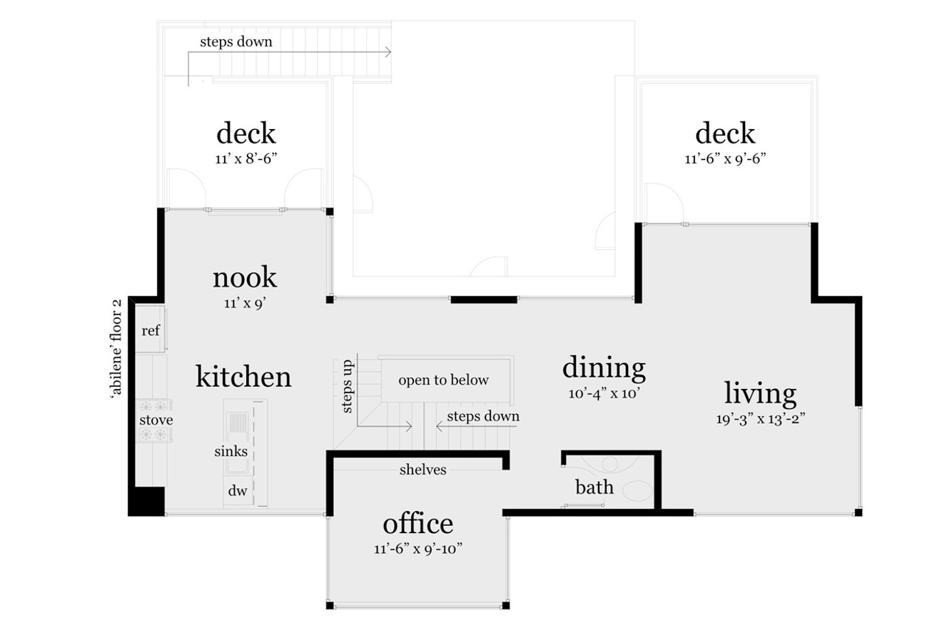Secondary Image - Modern House Plan - Abilene 14403 - 2nd Floor Plan