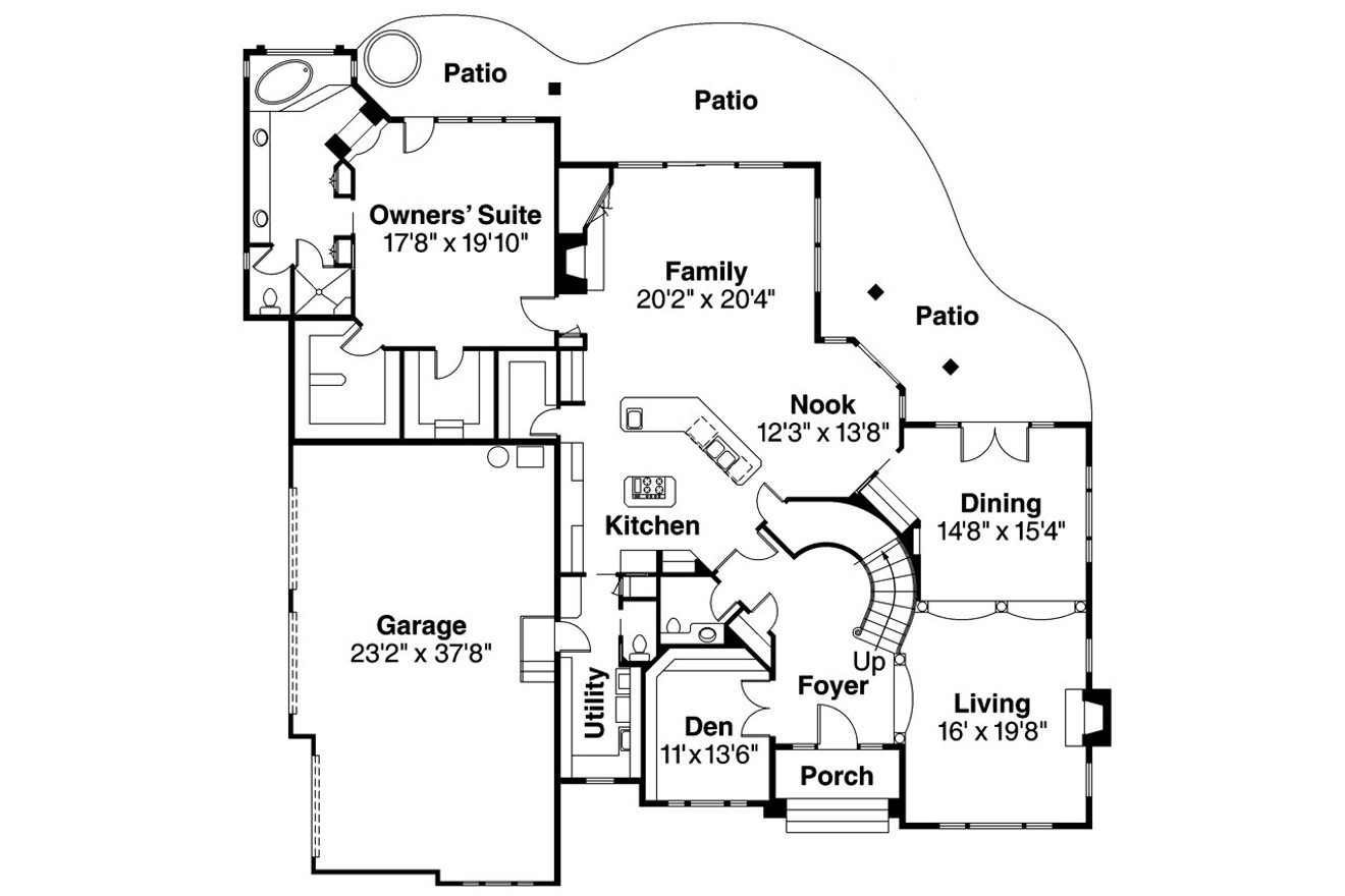 European House Plan - Macleod 14467 - 1st Floor Plan