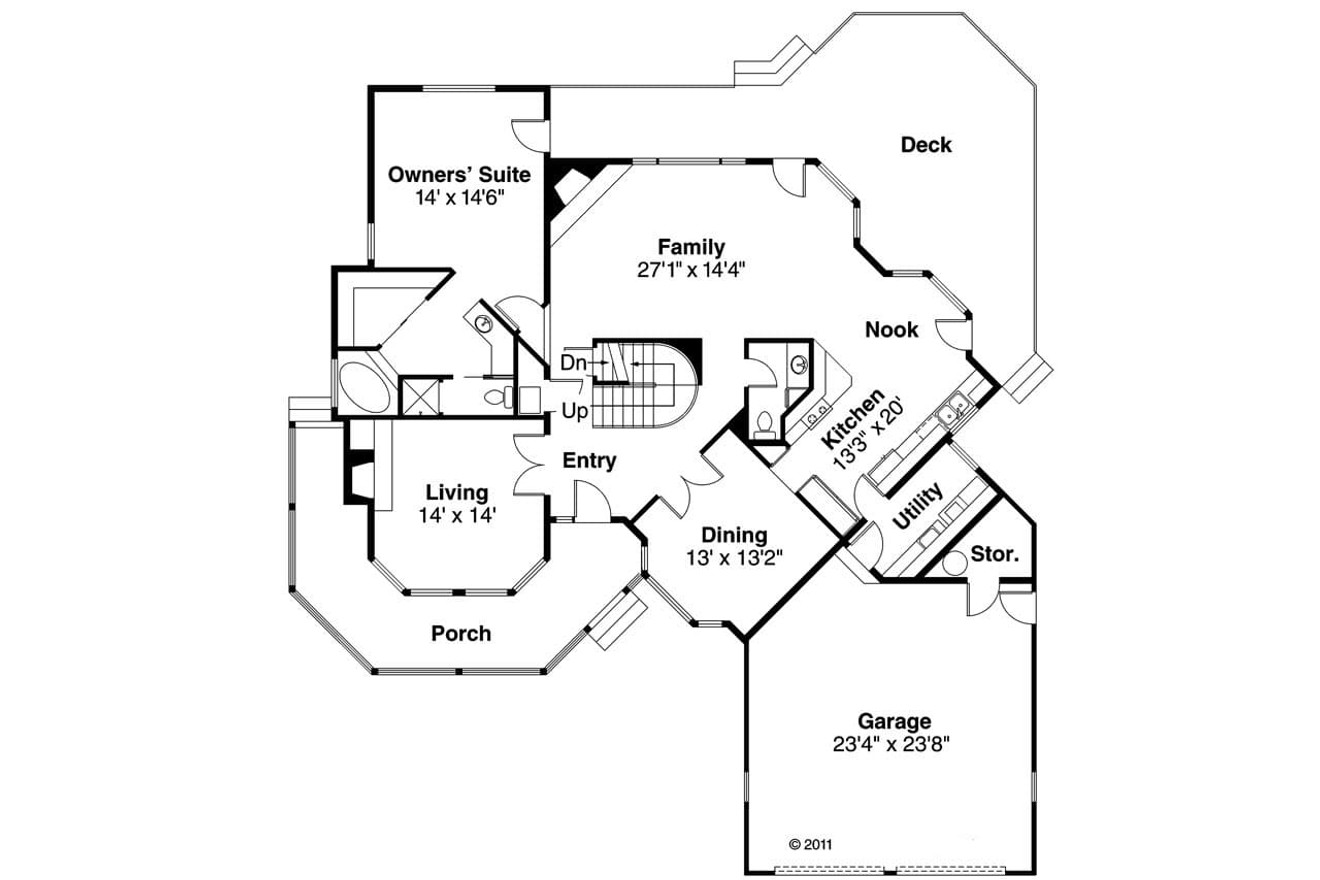Country House Plan - Freemont 14688 - 1st Floor Plan