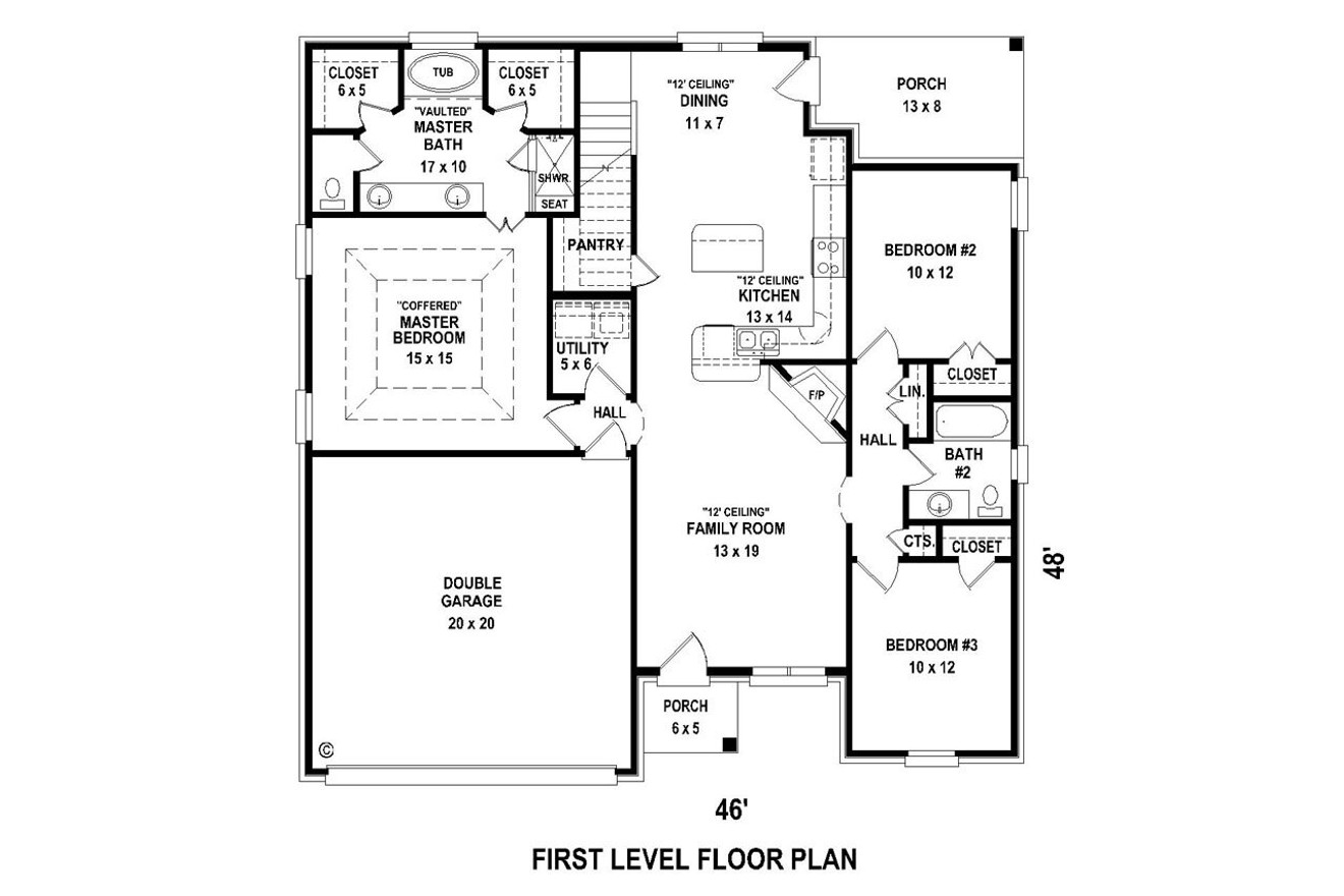 Craftsman House Plan - 14690 - 1st Floor Plan
