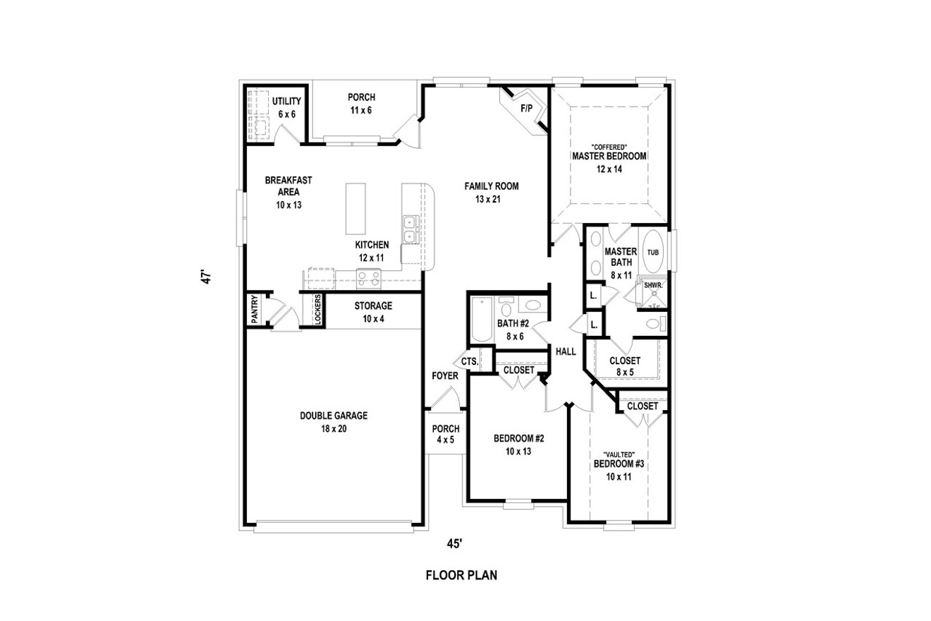 Southern House Plan - 14732 - 1st Floor Plan