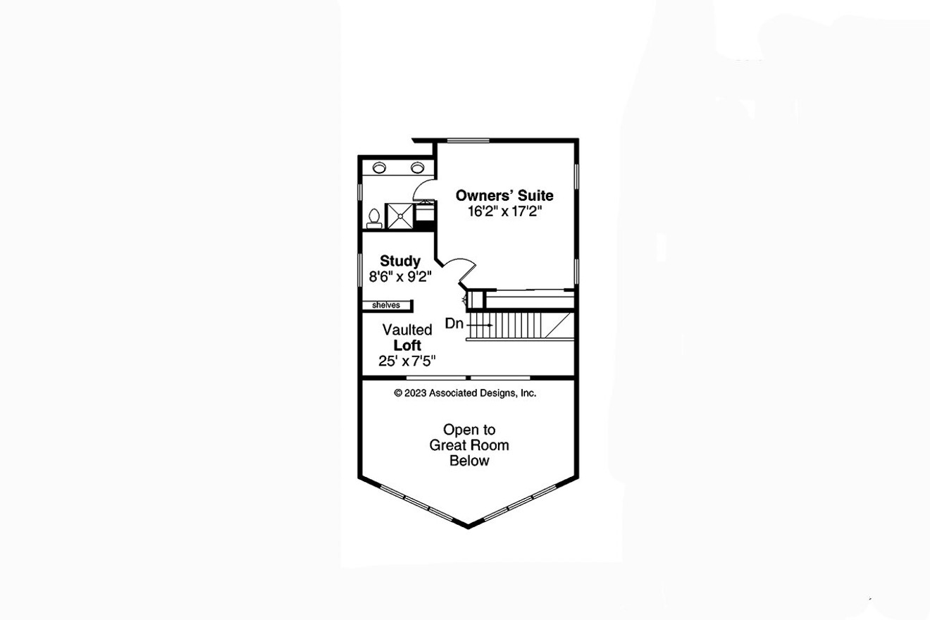 Secondary Image - A-Frame House Plan - Gerard 15090 - 2nd Floor Plan