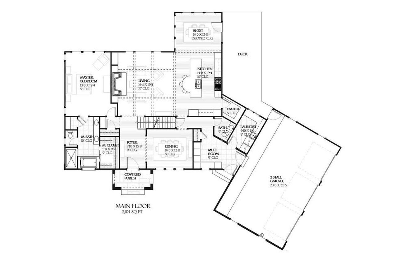 Tudor House Plan - Turnstone 15378 - 1st Floor Plan