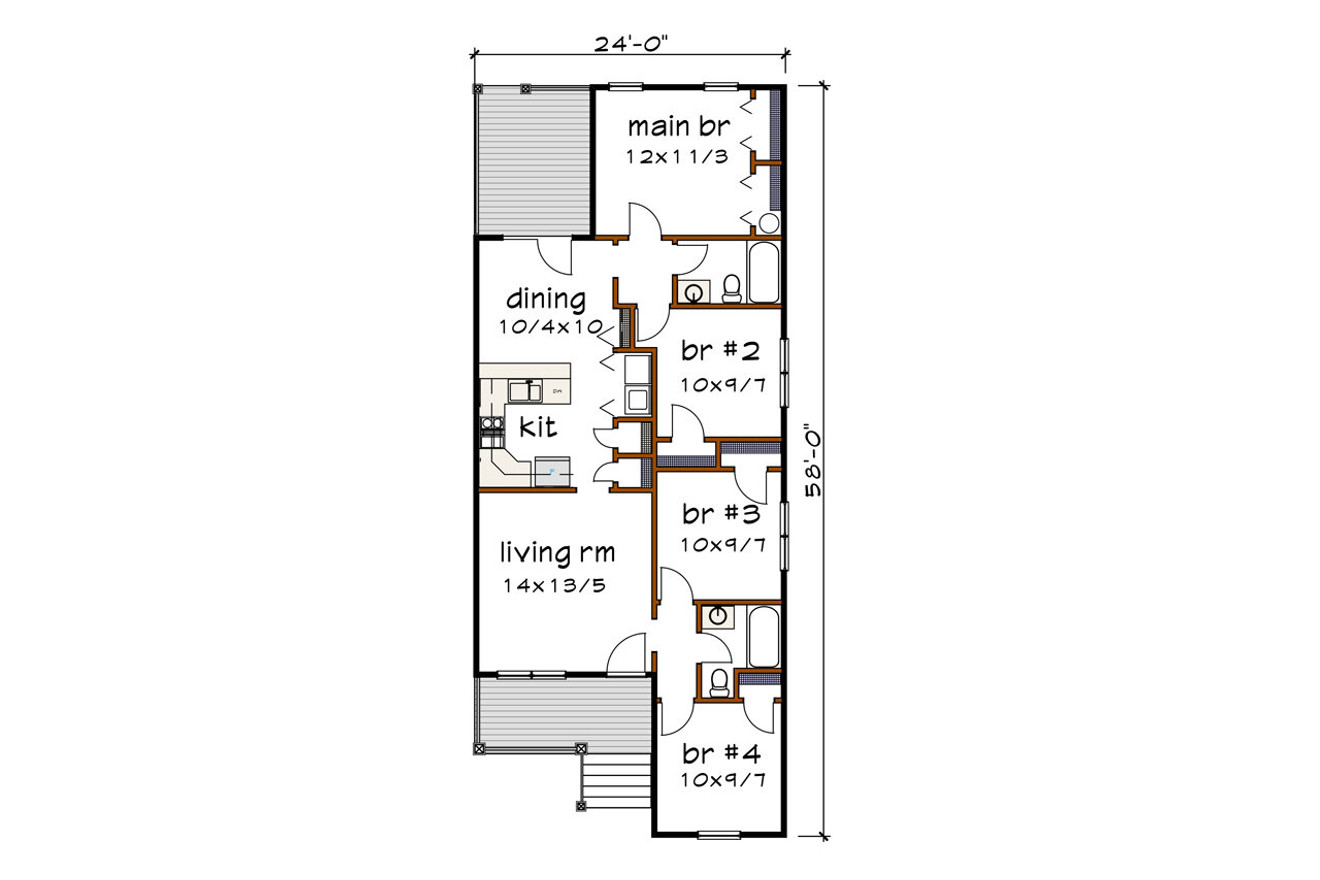 Cottage House Plan - 15420 - 1st Floor Plan