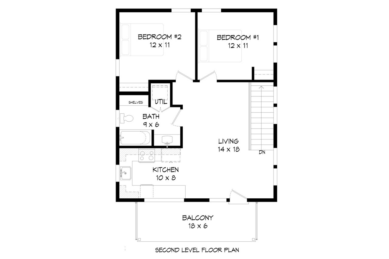 Secondary Image - Contemporary House Plan - Suquamish 15561 - 2nd Floor Plan