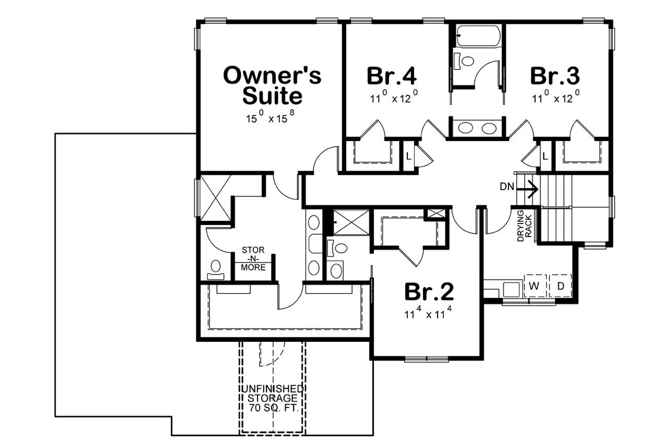 Craftsman House Plan - Sunflower Creek 15574 - 2nd Floor Plan