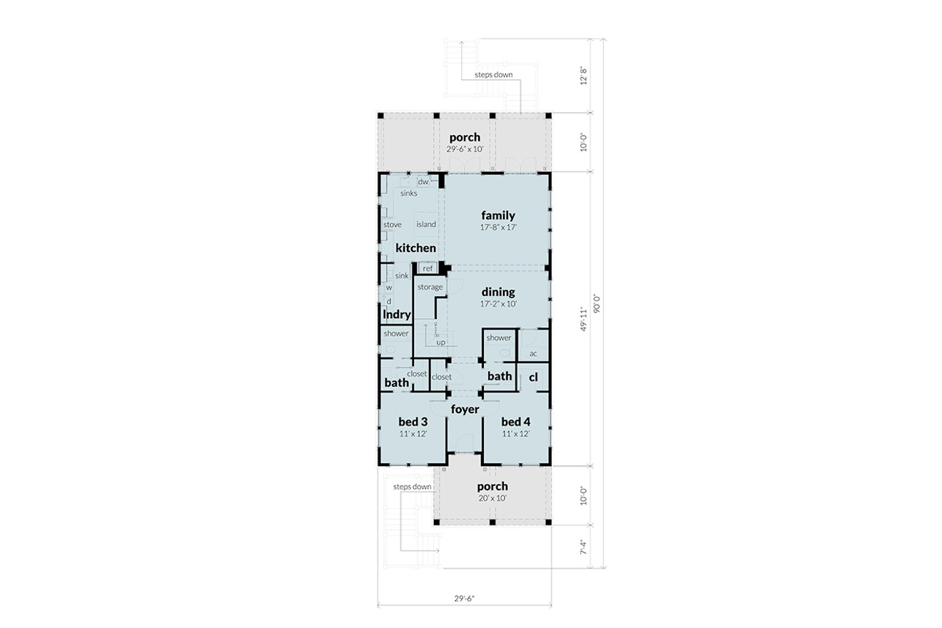 Cape Cod House Plan - Lubbers Line 15606 - 1st Floor Plan