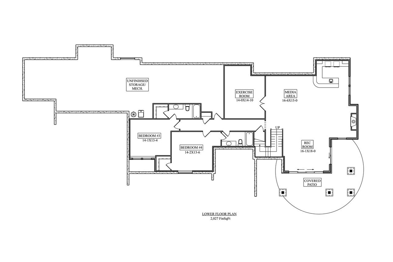 Modern House Plan - Wills Point II 15634 - Basement Floor Plan