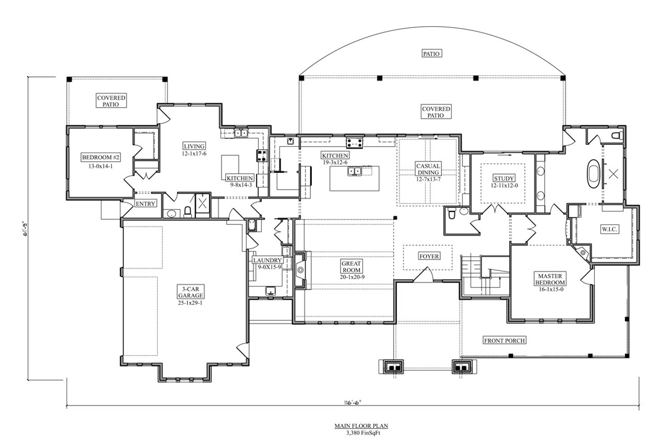 Modern House Plan - Wills Point II 15634 - 1st Floor Plan