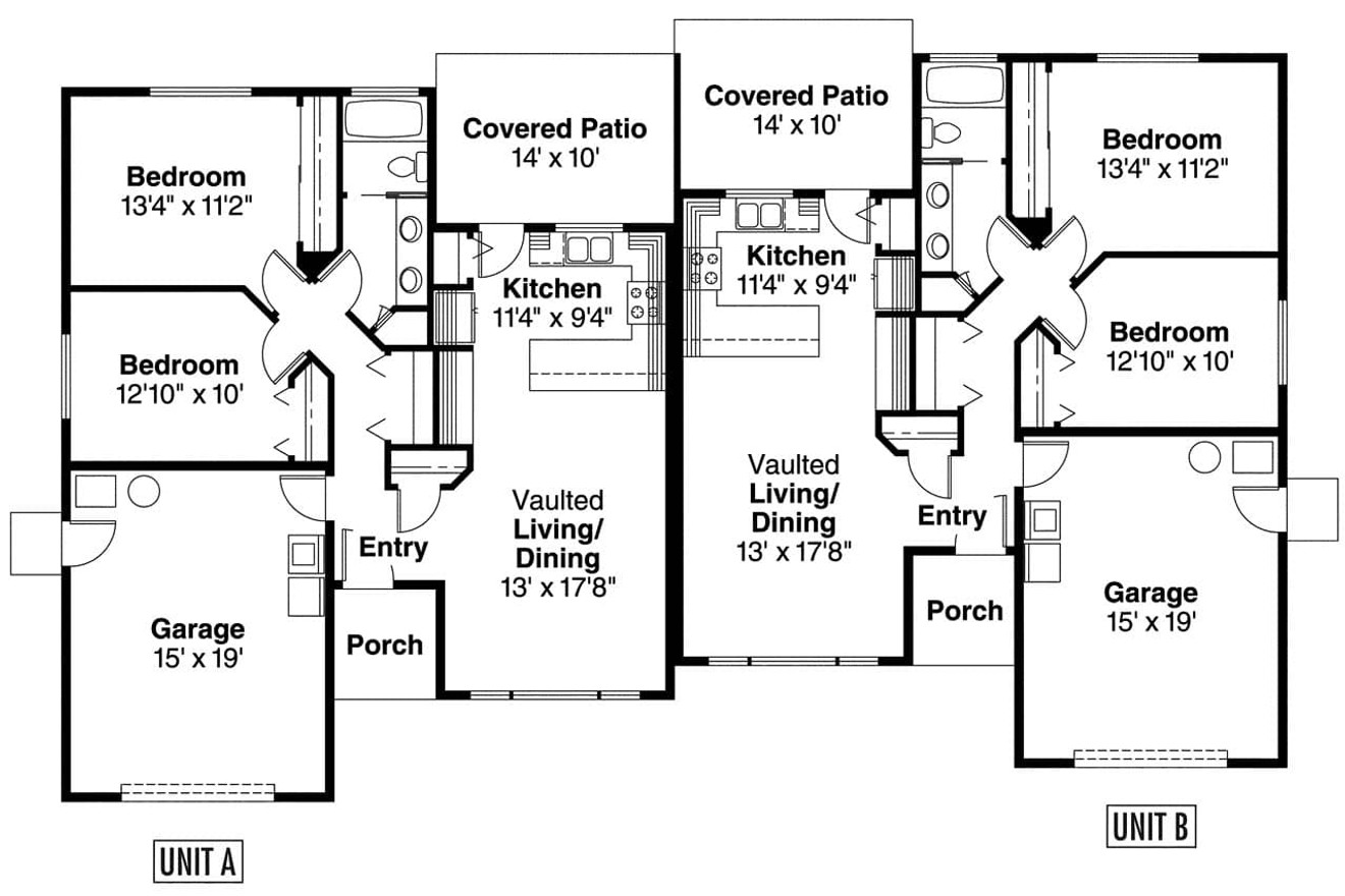 Ranch House Plan - Ackerman 15738 - 1st Floor Plan