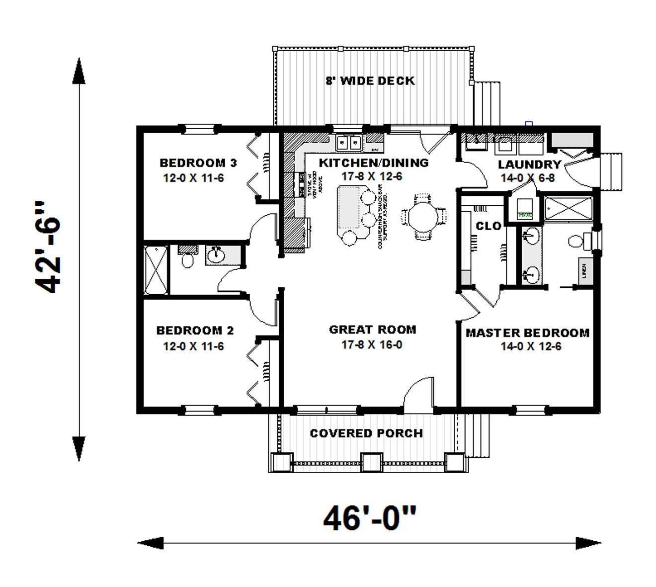 Cottage House Plan - 15764 - 1st Floor Plan