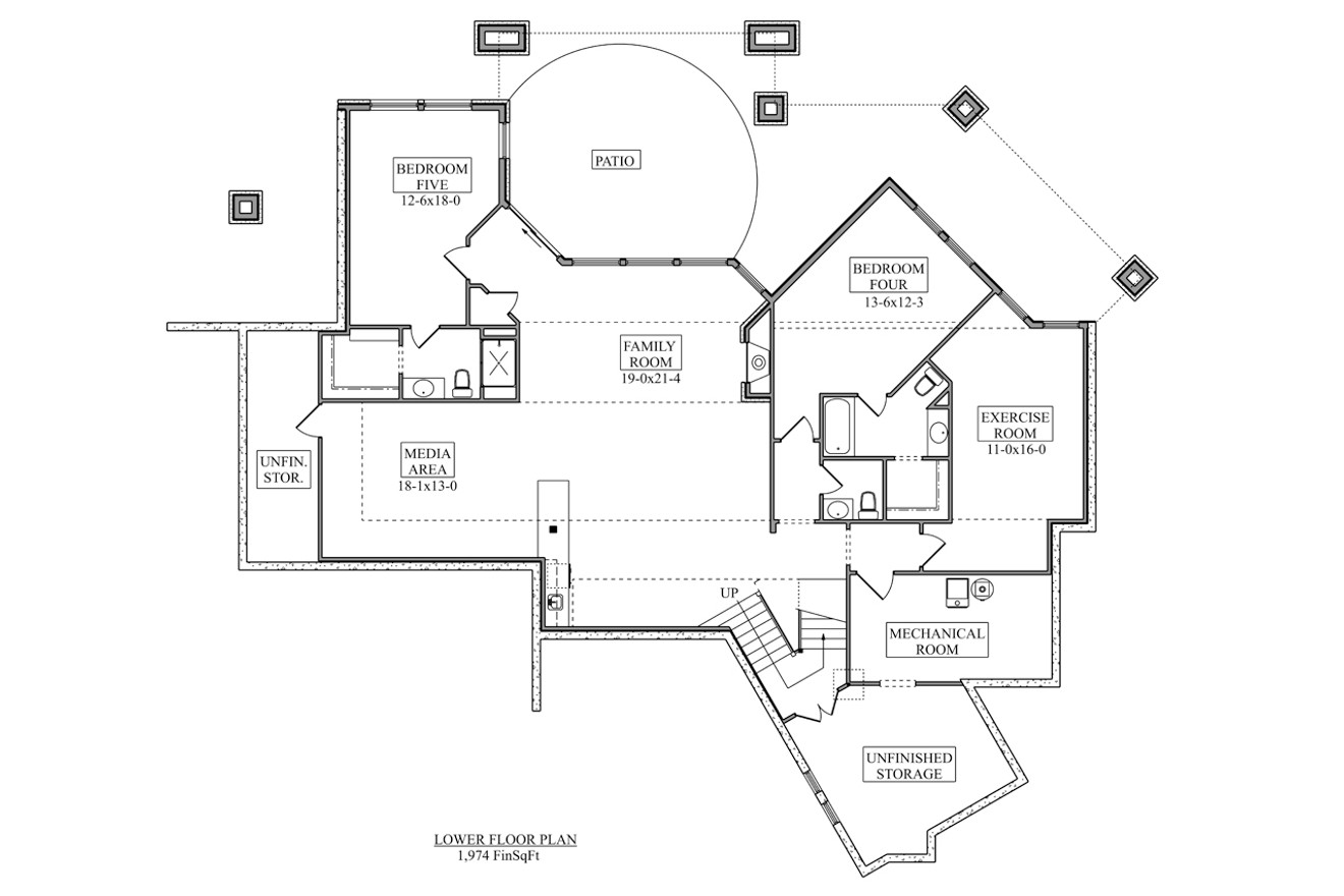 Modern House Plan - Saddleback 15797 - Basement Floor Plan
