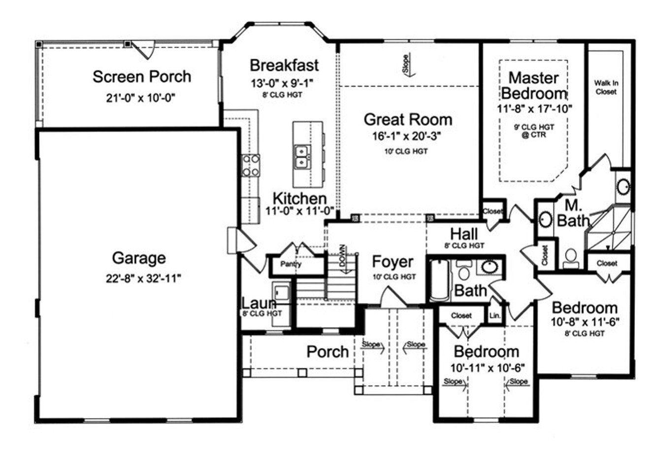 Country House Plan - Romone 16074 - 1st Floor Plan