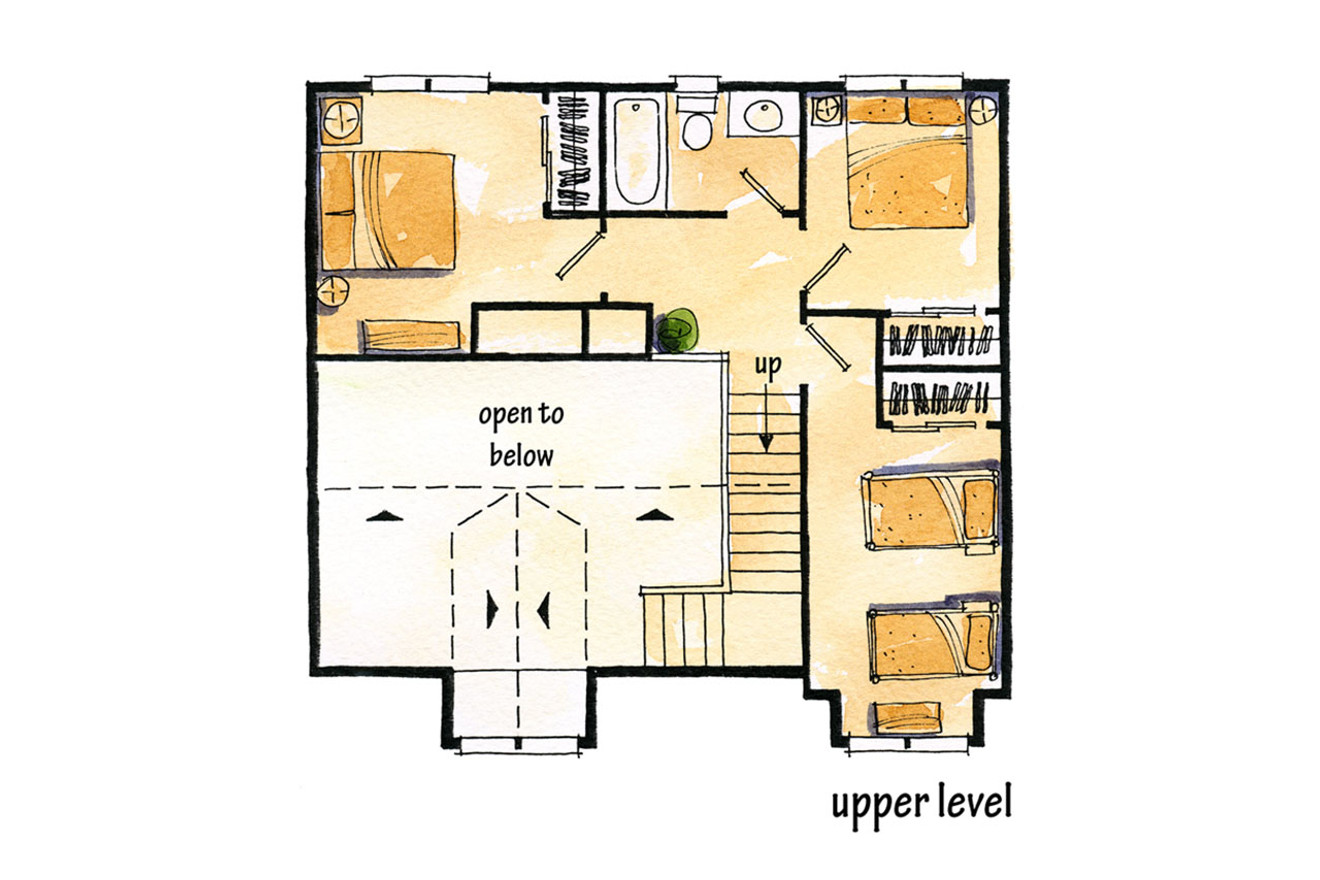 Secondary Image - Lodge Style House Plan - Mt. Carmel 16257 - 2nd Floor Plan