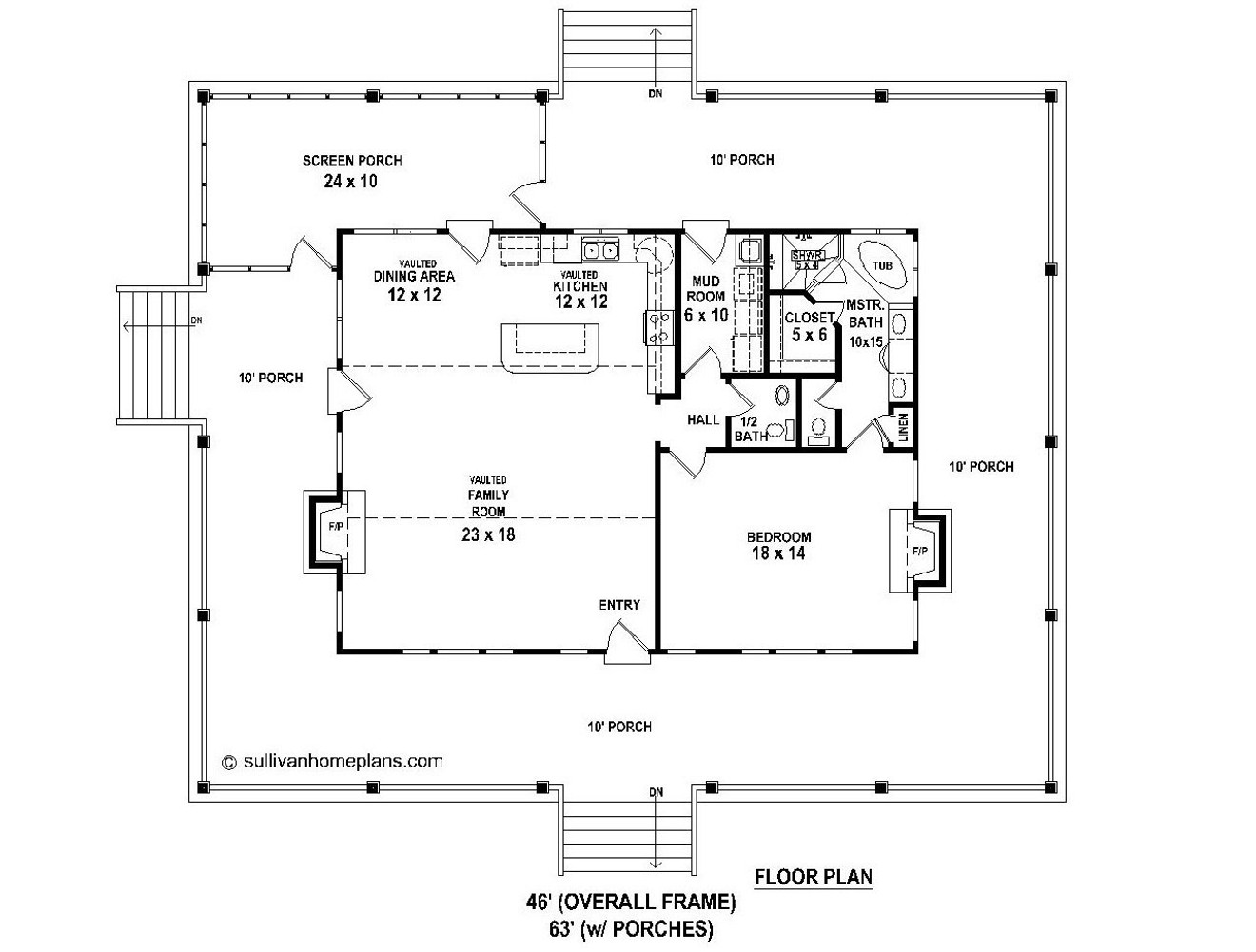 Country House Plan - 16482 - 1st Floor Plan