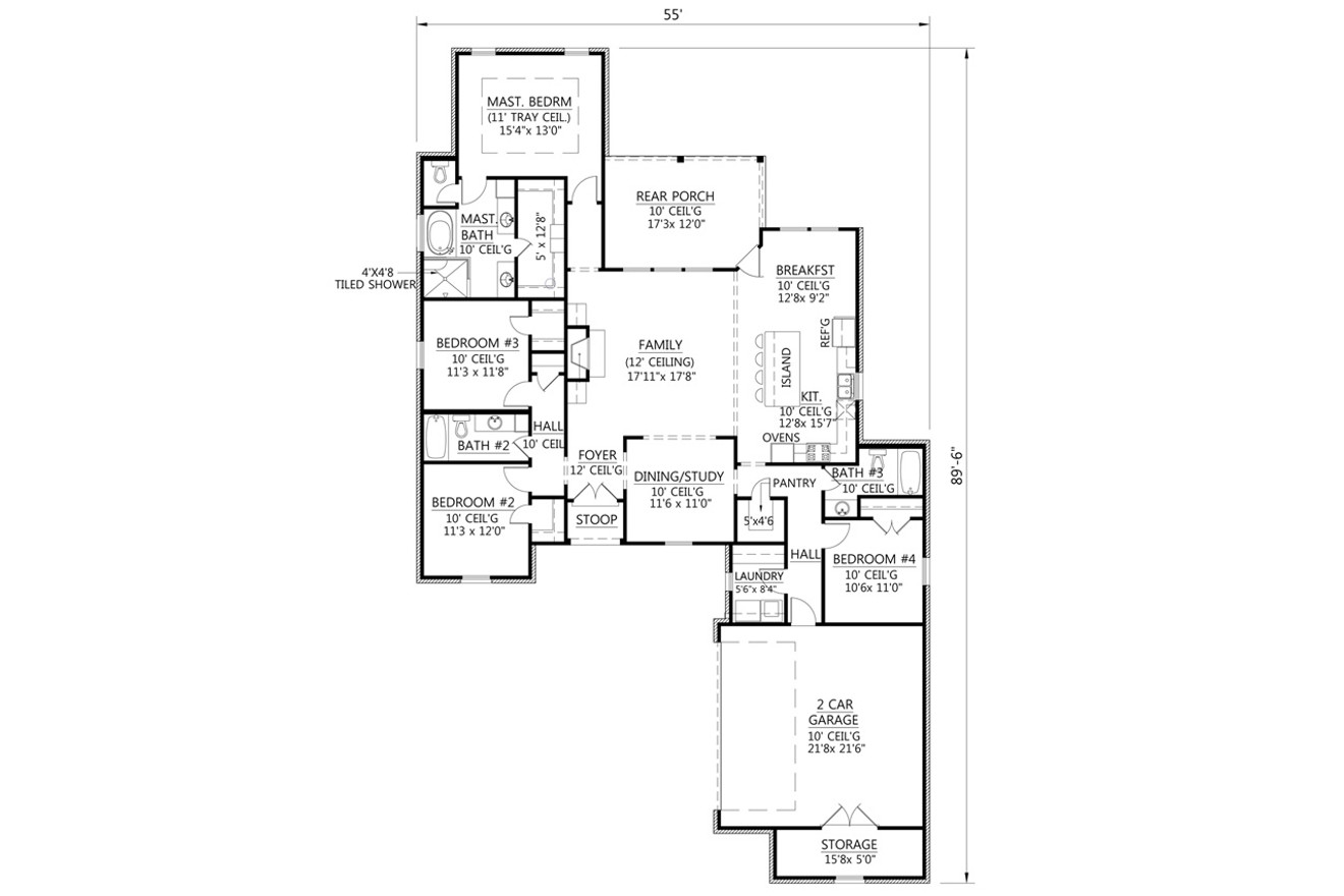 European House Plan - Lexington 16922 - 1st Floor Plan